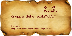 Kruppa Seherezádé névjegykártya